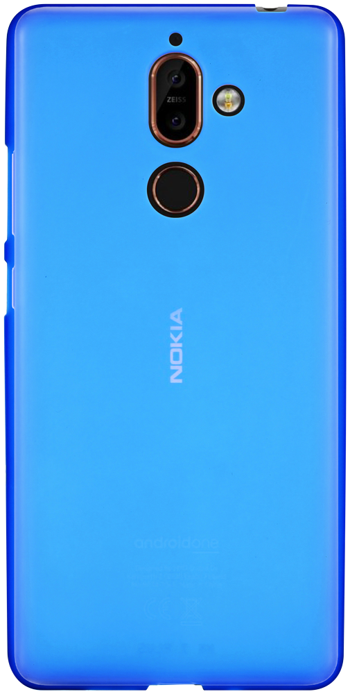 Nokia 7 Plus szilikon tok matt-fényes keret kék