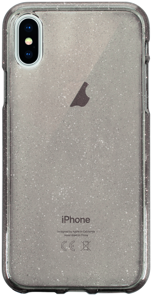 Apple iPhone XS szilikon tok csillogó füstszínű