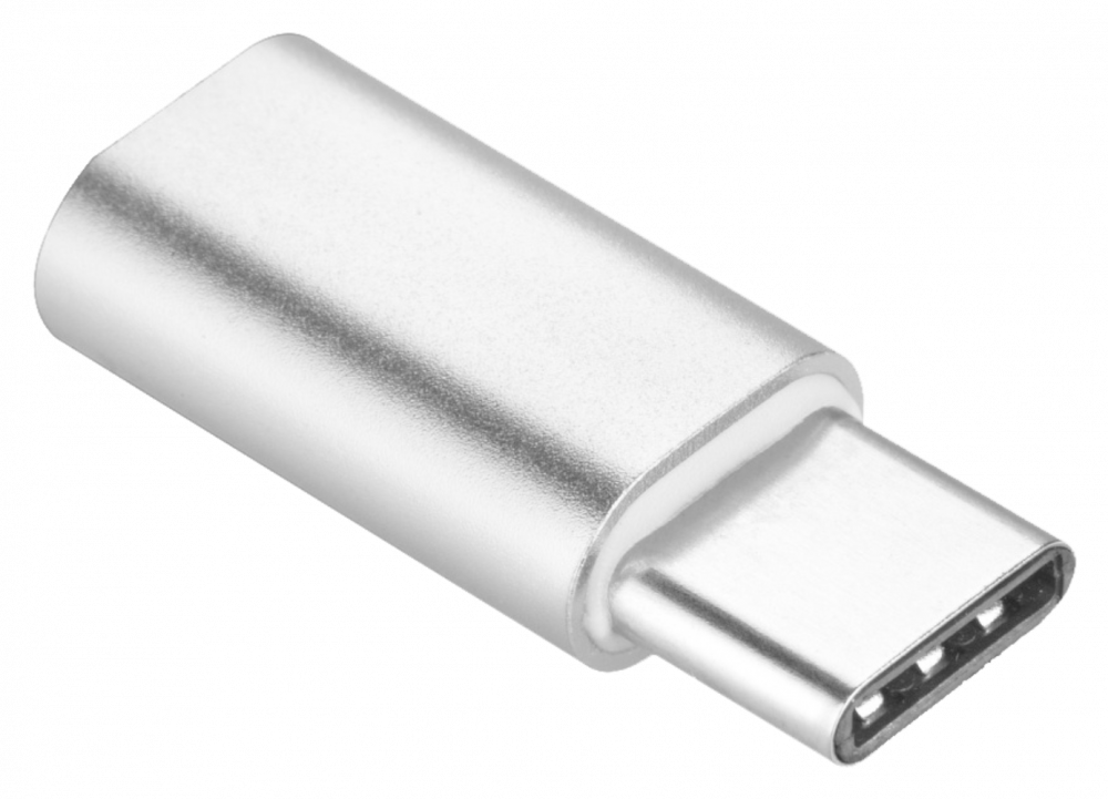 Samsung Galaxy Tab A7 10.4 (2020) Wifi (SM-T500) átalakító adapter micro USB csatlakozóról TYPE-C csatlakozóra ezüst