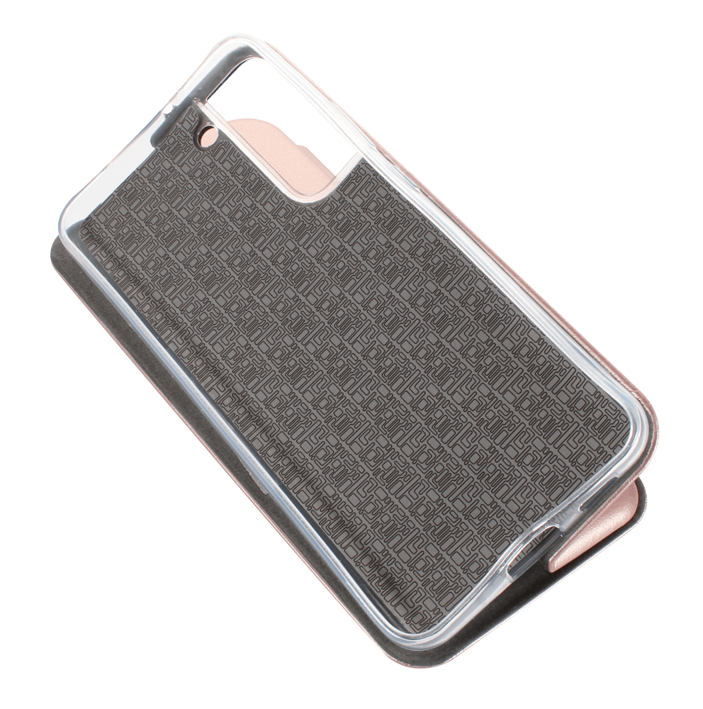 Samsung Galaxy S22 Plus 5G (SM-S906B) oldalra nyíló mágneses flipes bőrtok prémium minőség rozéarany