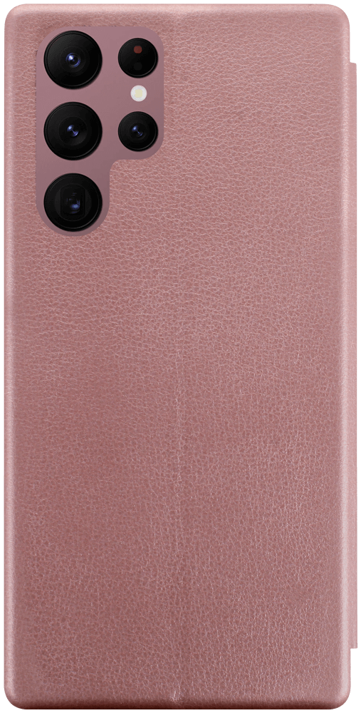 Samsung Galaxy S22 Ultra 5G (SM-S908B) oldalra nyíló mágneses flipes bőrtok prémium minőség rozéarany