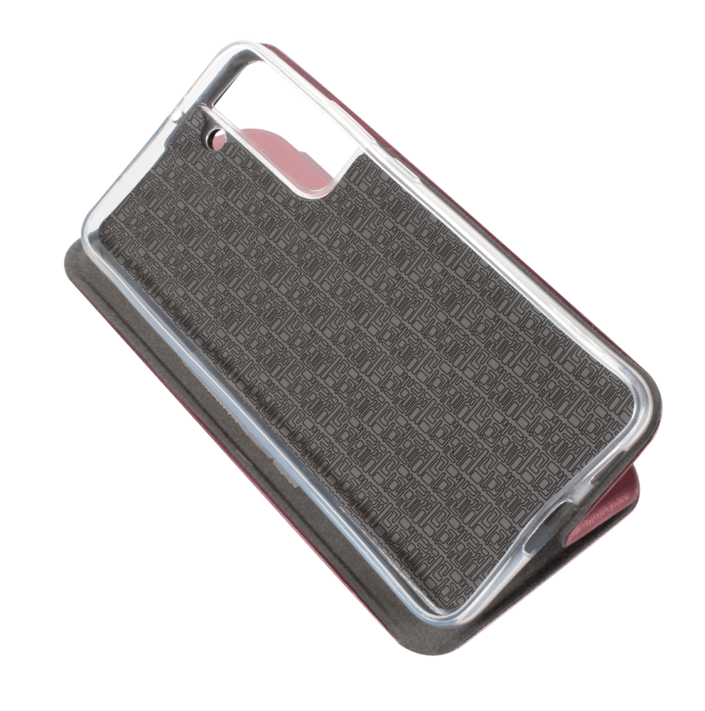 Samsung Galaxy S22 Plus 5G (SM-S906B) oldalra nyíló mágneses flipes bőrtok prémium minőség bordó