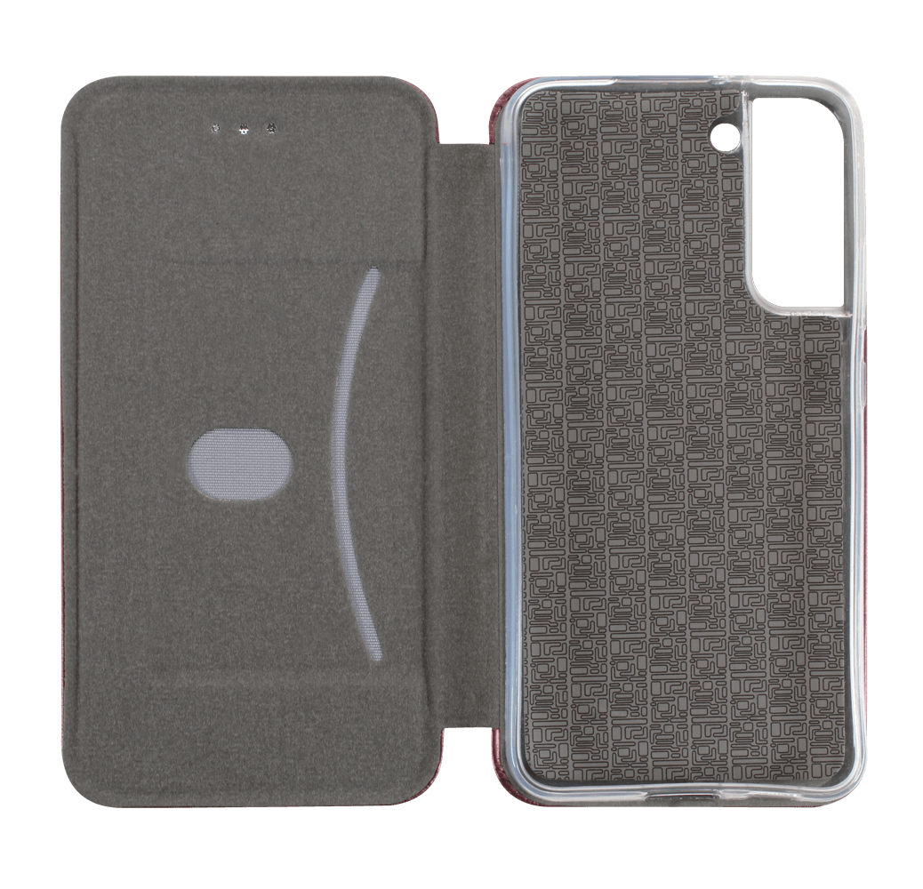 Samsung Galaxy S22 Plus 5G (SM-S906B) oldalra nyíló mágneses flipes bőrtok prémium minőség bordó