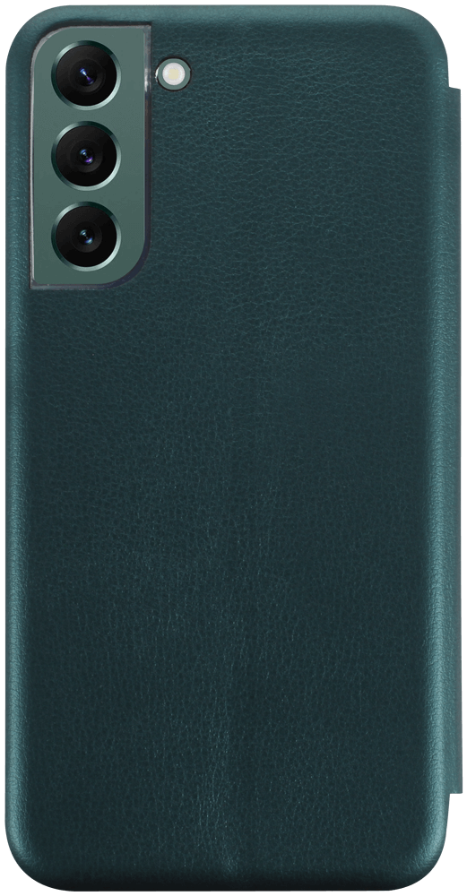 Samsung Galaxy S22 Plus 5G (SM-S906B) oldalra nyíló mágneses flipes bőrtok prémium minőség sötétzöld