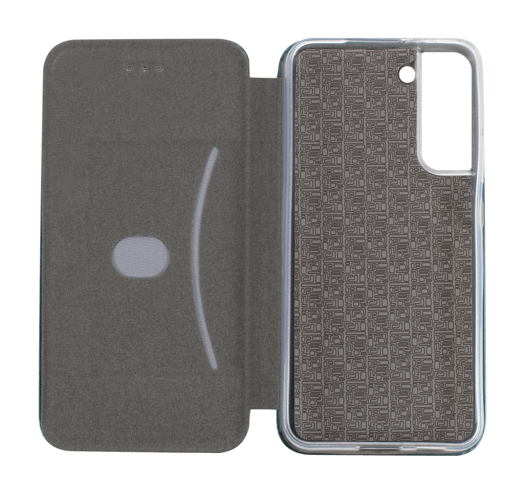 Samsung Galaxy S22 Plus 5G (SM-S906B) oldalra nyíló mágneses flipes bőrtok prémium minőség sötétzöld