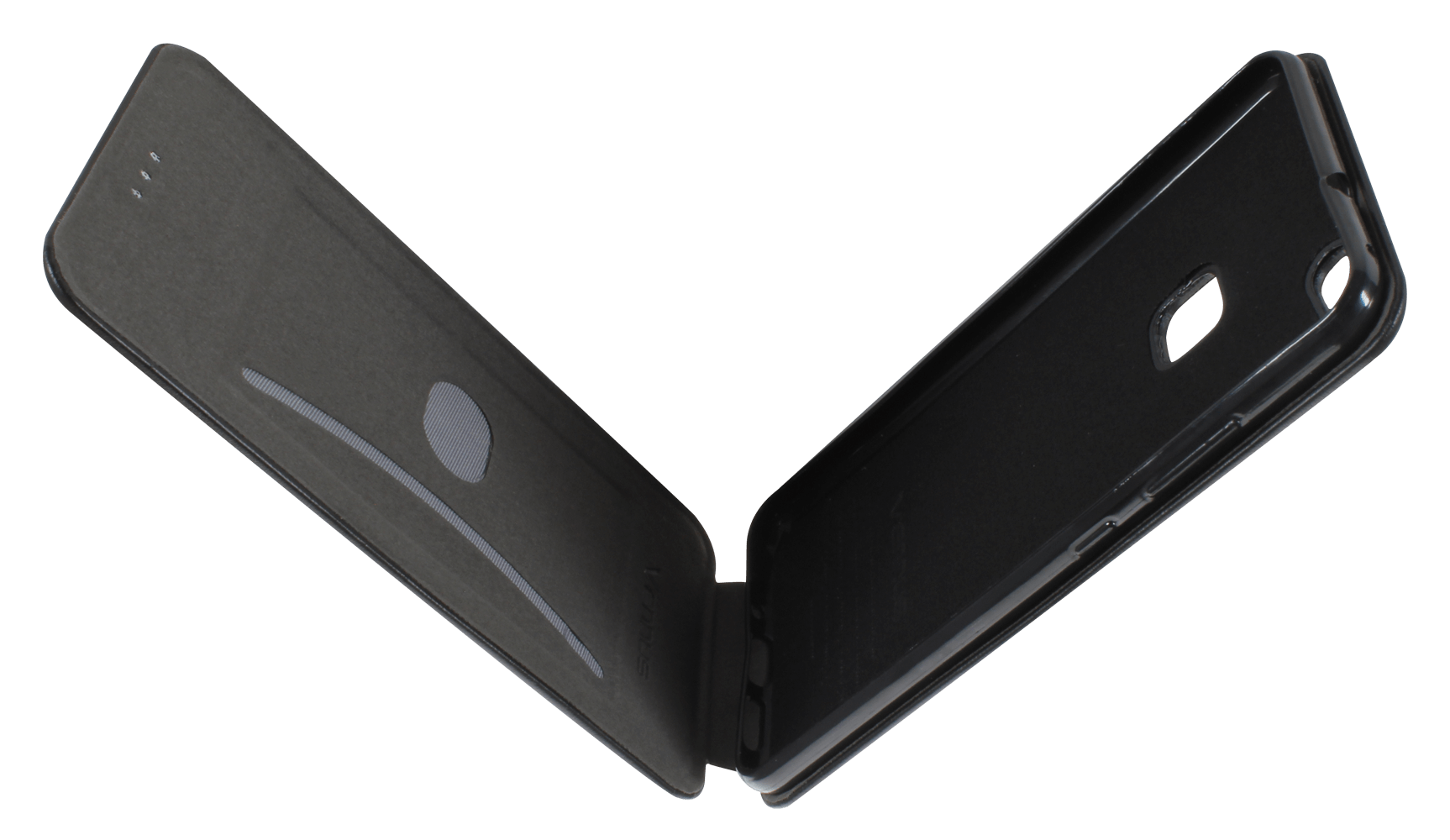 Huawei P10 Lite lenyíló mágneses flipes bőrtok prémium minőség fekete