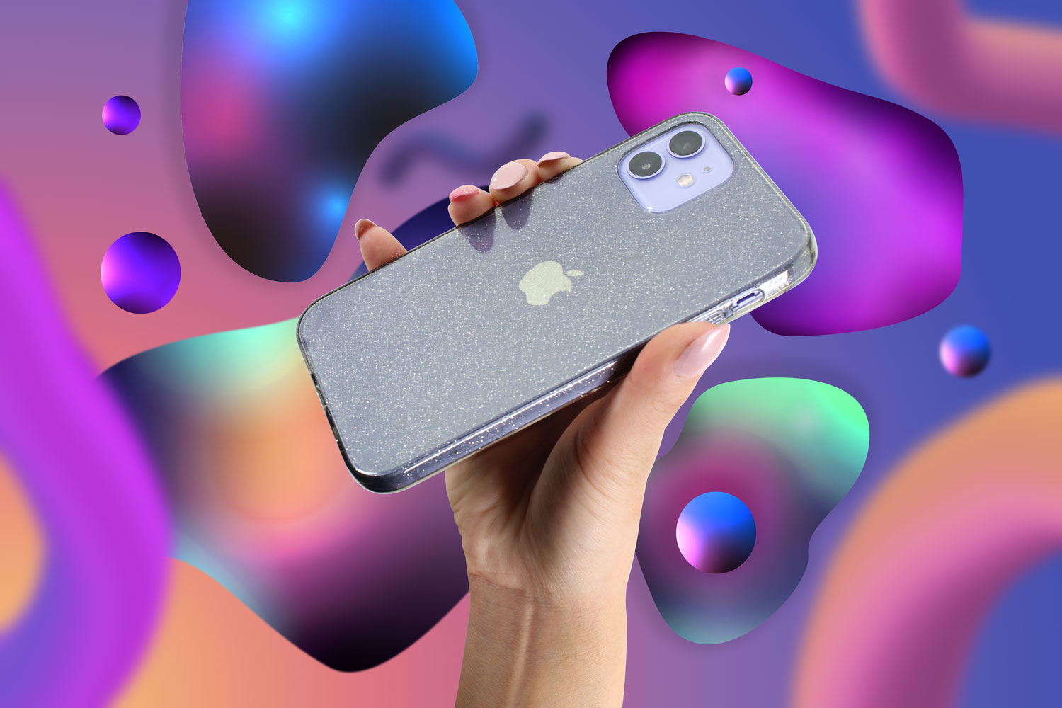 Apple iPhone XS Max szilikon tok csillogó füstszínű