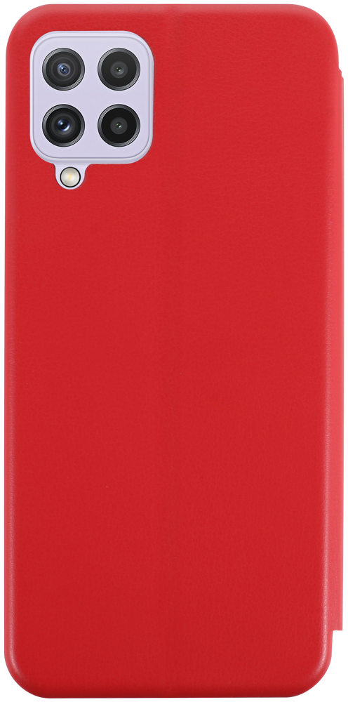 Samsung Galaxy A22 4G (SM-A225F) oldalra nyíló mágneses flipes bőrtok prémium minőség piros