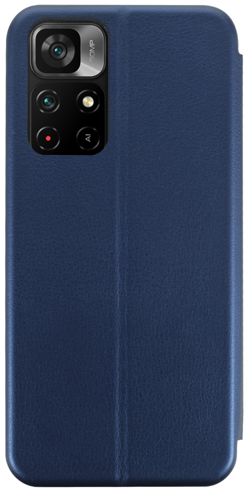 Xiaomi Poco M4 Pro 5G oldalra nyíló mágneses flipes bőrtok prémium minőség sötétkék