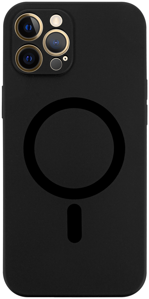 Apple iPhone 12 Pro Max szilikon tok gyári MagSafe kameravédővel fekete