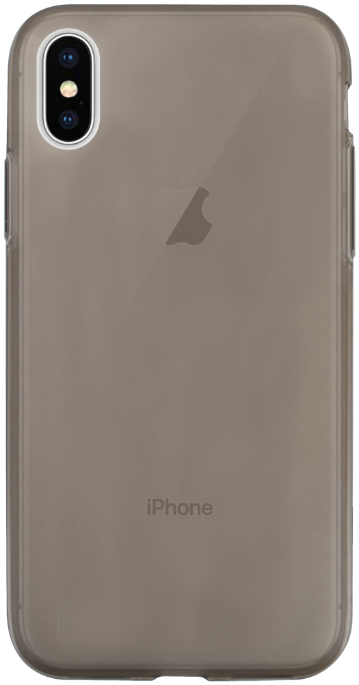 Apple iPhone XS szilikon tok matt-fényes keret füstszínű