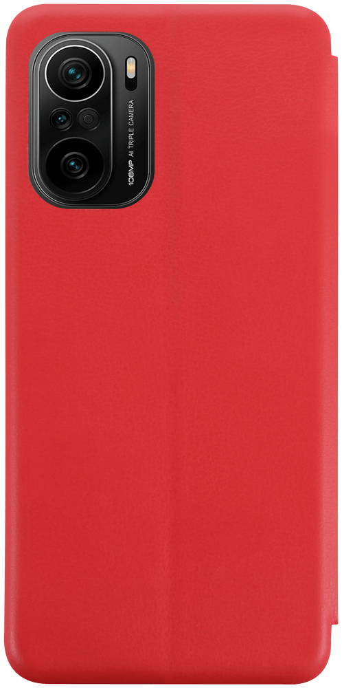 Xiaomi Poco F3 oldalra nyíló mágneses flipes bőrtok prémium minőség piros