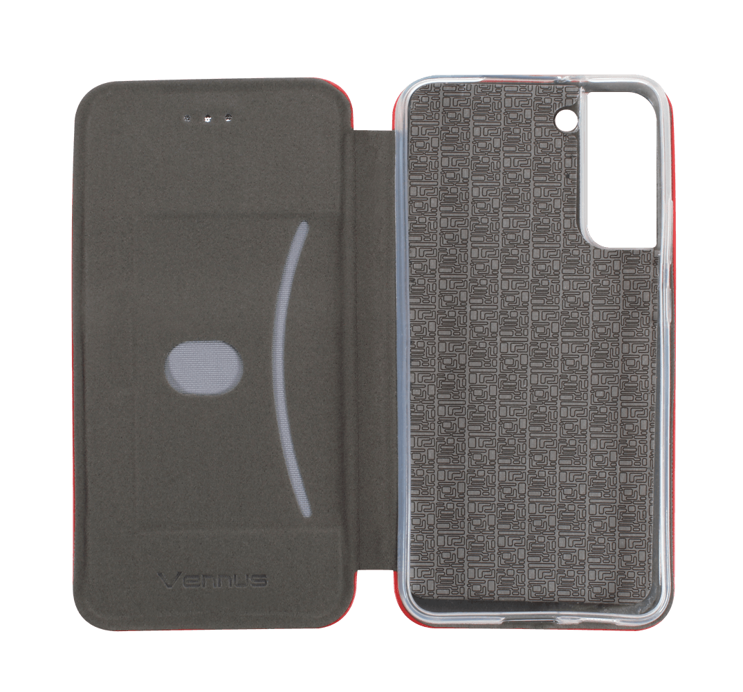 Samsung Galaxy S22 Plus 5G (SM-S906B) oldalra nyíló mágneses flipes bőrtok prémium minőség piros