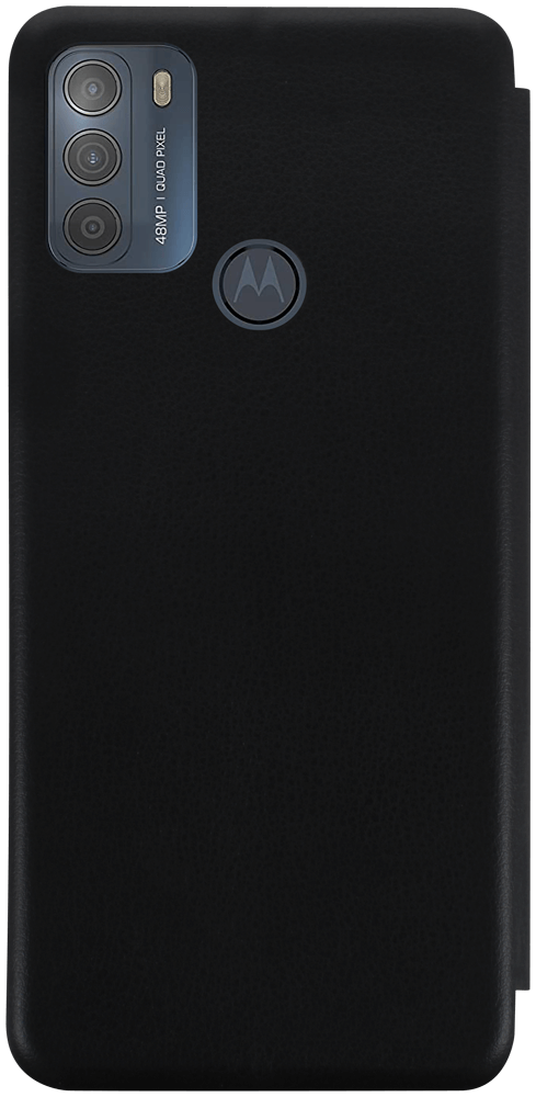 Motorola Moto G50 oldalra nyíló mágneses flipes bőrtok prémium minőség fekete