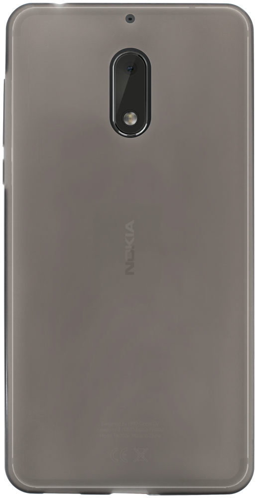 Nokia 6 Dual szilikon tok fényes keret füstszínű