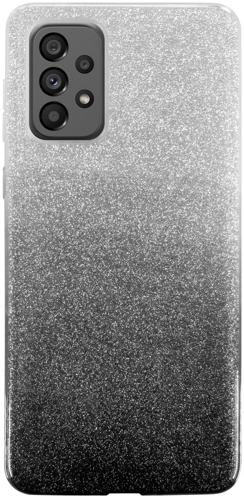 Samsung Galaxy A73 5G (SM-A736B) szilikon tok csillogó hátlap fekete/ezüst