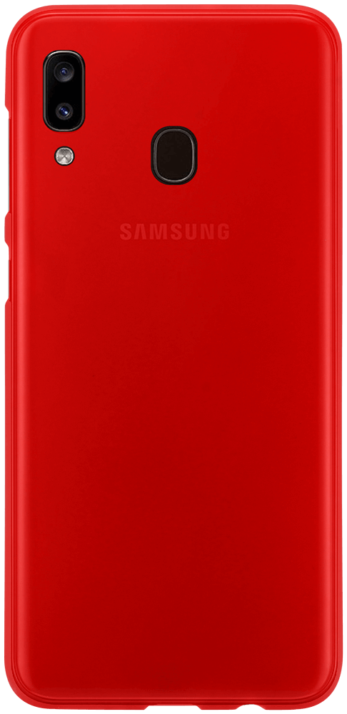 Samsung Galaxy A20 (SM-205) szilikon tok matt-fényes keret piros