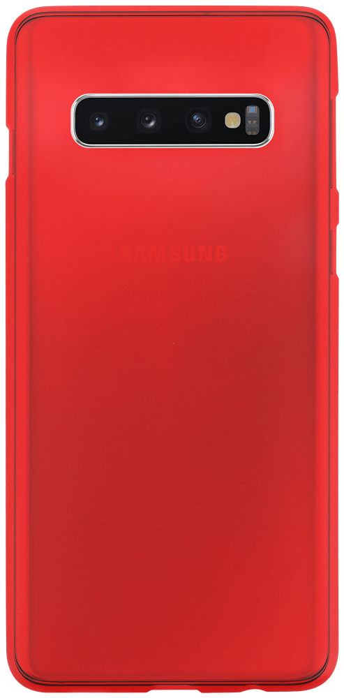 Samsung Galaxy S10 (SM-G973) szilikon tok matt-fényes keret piros