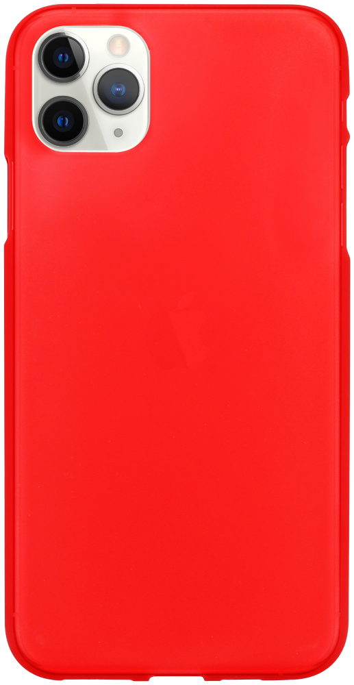 Apple iPhone 11 Pro Max szilikon tok matt-fényes keret piros