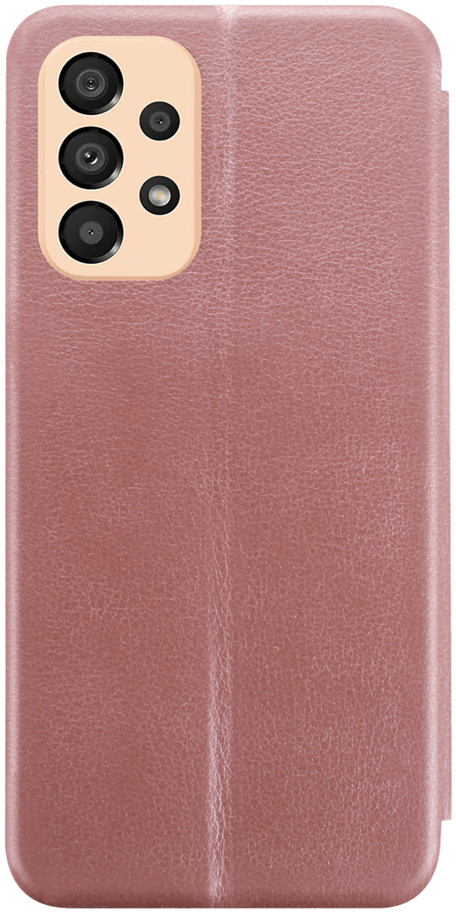 Samsung Galaxy A33 5G (SM-A336) oldalra nyíló mágneses flipes bőrtok prémium minőség rozéarany