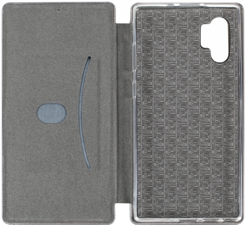 Samsung Galaxy Note 10 Plus oldalra nyíló mágneses flipes bőrtok prémium minőség ezüst