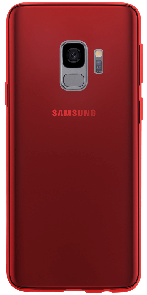 Samsung Galaxy S9 (G960) szilikon tok matt-fényes keret piros