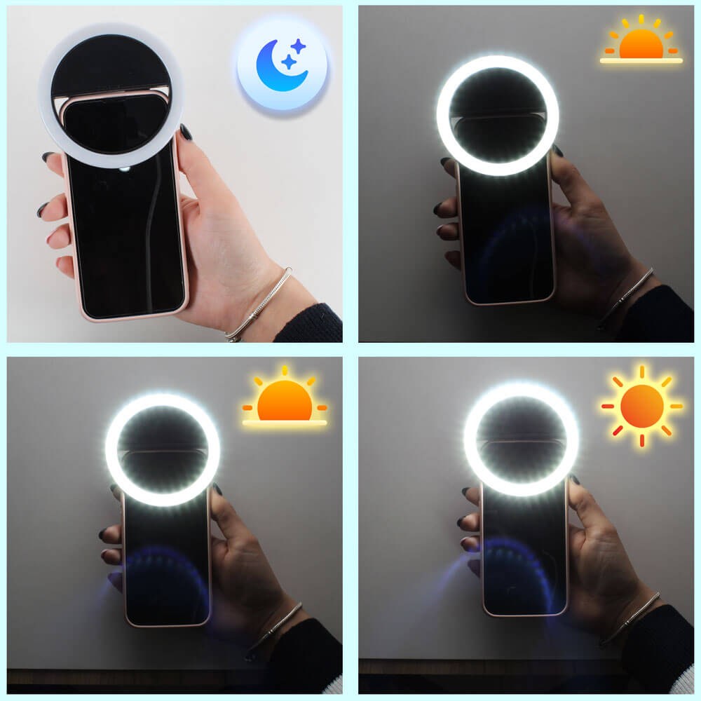 Huawei Y5 2019 kompatibilis Ring Light telefonra rögzíthető szelfi lámpa