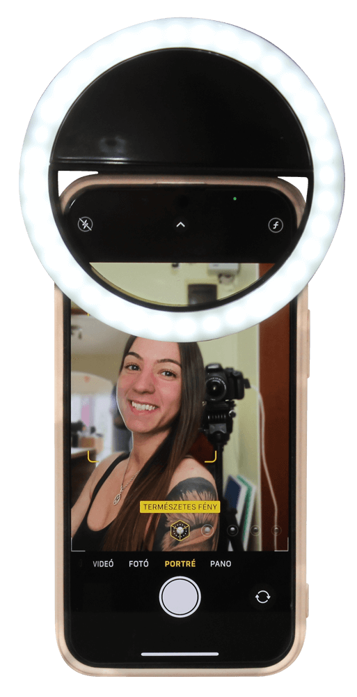 Realme 7 Pro kompatibilis Ring Light telefonra rögzíthető szelfi lámpa
