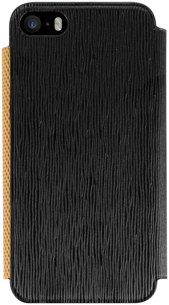 Apple iPhone 5 oldalra nyíló flipes bőrtok gyári KALAIDENG fekete-barna