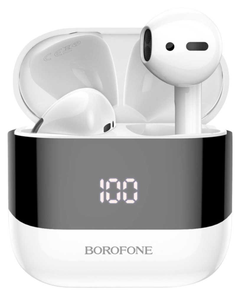 OnePlus Nord CE 5G kompatibilis Borofone TWS Bluetooth fülhallgató fehér
