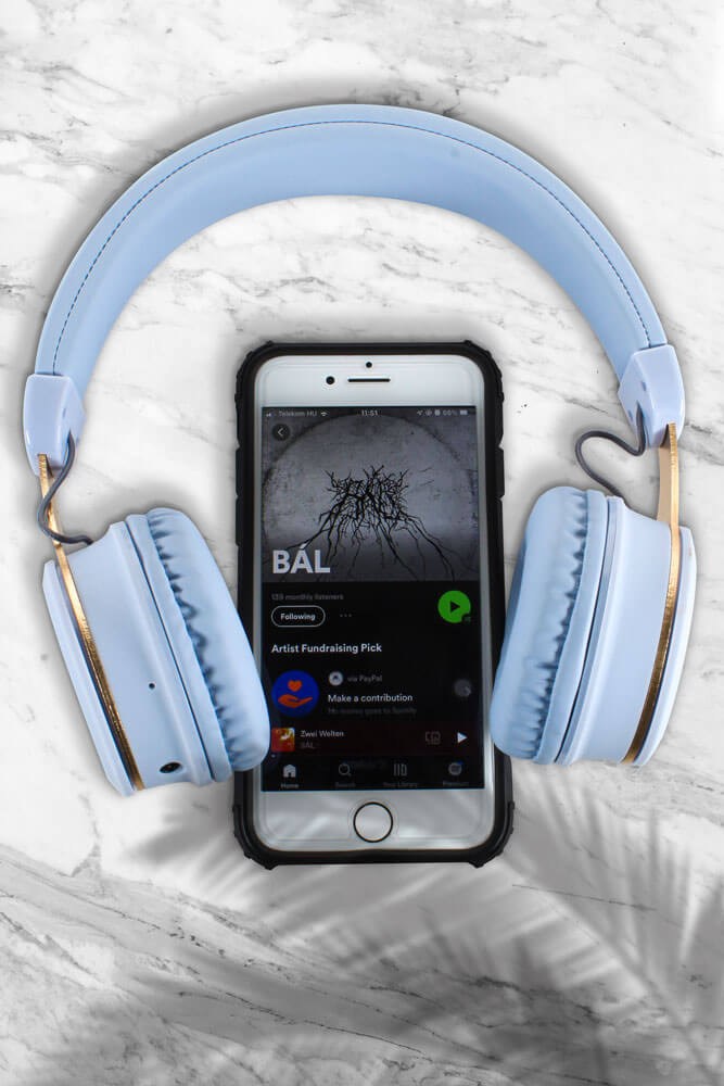 Sony Xperia 10 III kompatibilis Bluetooth fejhallgató GJBY kék