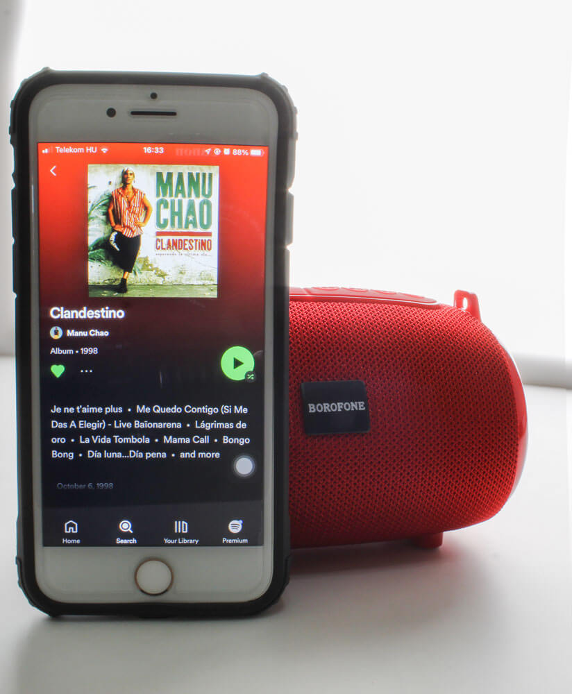 Xiaomi Poco F2 Pro kompatibilis Borofone Bluetooth hangszóró piros