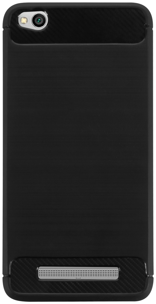 Xiaomi Redmi 5A ütésálló szilikon tok szálcsiszolt-karbon minta légpárnás sarok fekete
