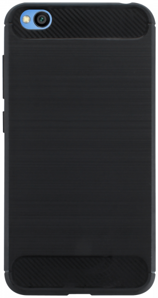 Xiaomi Redmi Go ütésálló szilikon tok szálcsiszolt-karbon minta légpárnás sarok fekete
