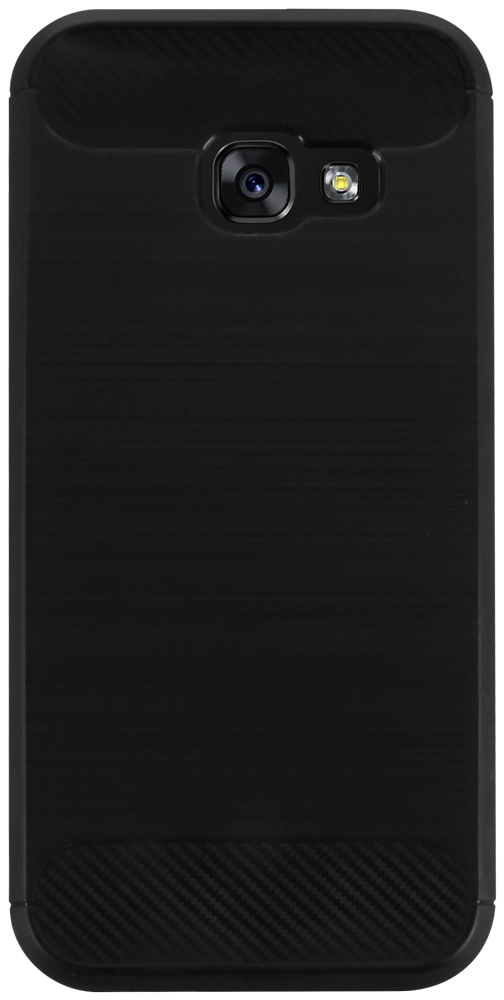 Samsung Galaxy A3 2017 (A320) ütésálló szilikon tok szálcsiszolt-karbon minta légpárnás sarok fekete