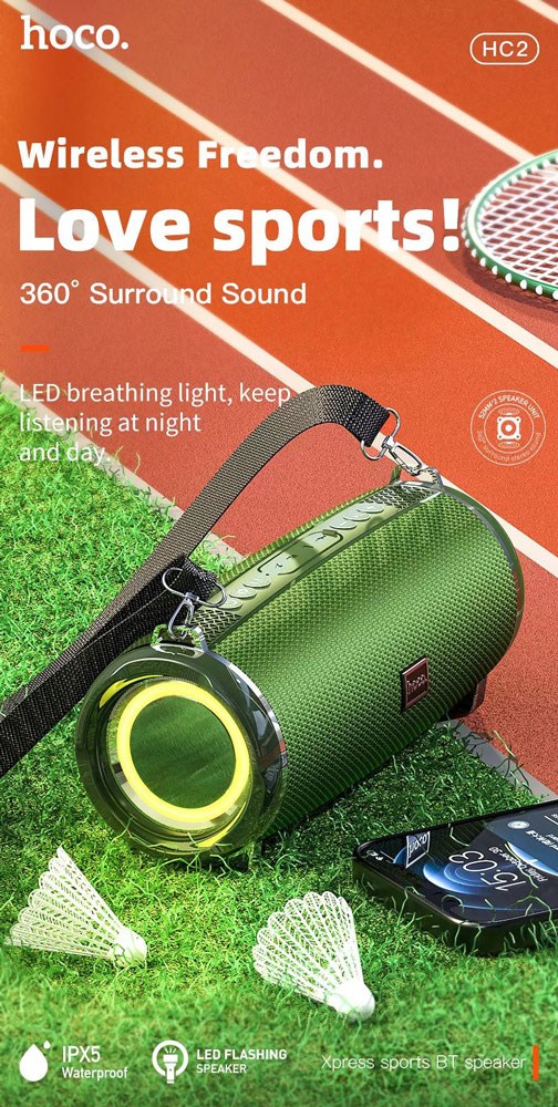 Huawei Mate 9 Lite kompatibilis HOCO bluetooth hangszóró sötétzöld