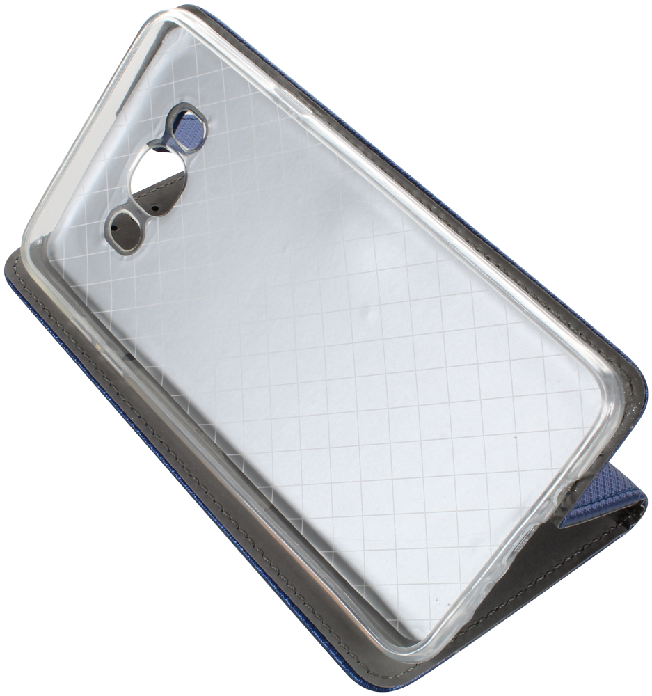 Samsung Galaxy J7 2016 (J710) oldalra nyíló flipes bőrtok rombusz mintás sötétkék