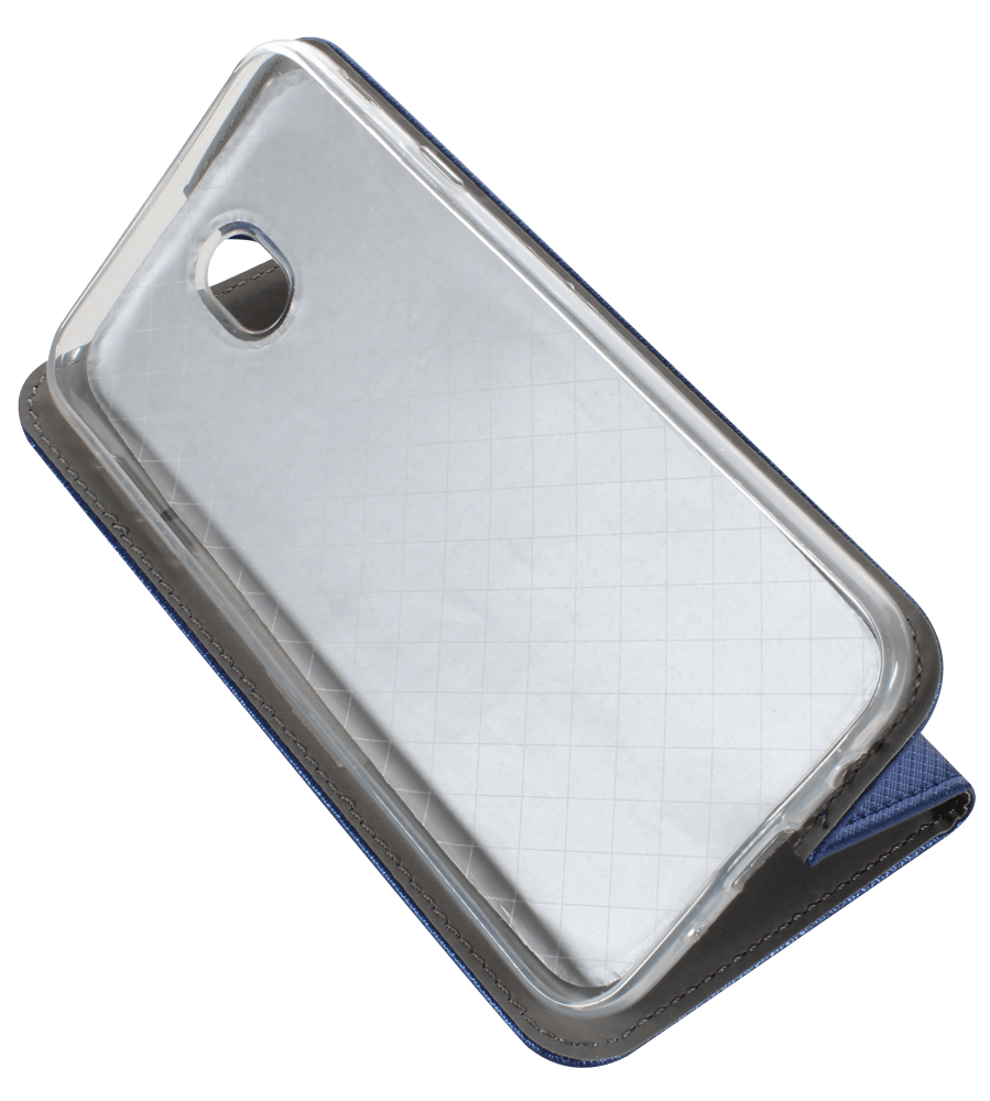 Samsung Galaxy J7 2017 (J730) oldalra nyíló flipes bőrtok rombusz mintás sötétkék