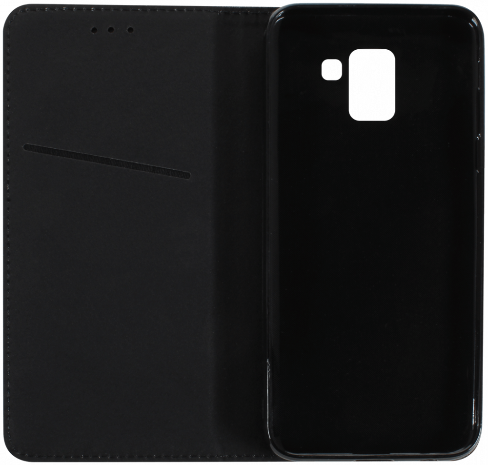 Samsung Galaxy J6 2018 (J600) oldalra nyíló flipes bőrtok rombusz mintás fekete