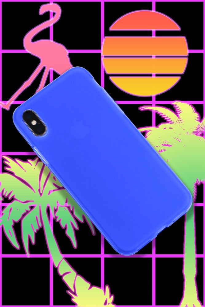 Samsung Galaxy A30 (SM-A305) szilikon tok matt-fényes keret kék