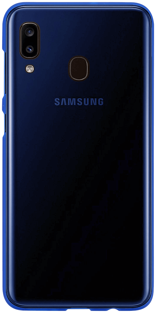 Samsung Galaxy A20 (SM-205) szilikon tok matt-fényes keret kék
