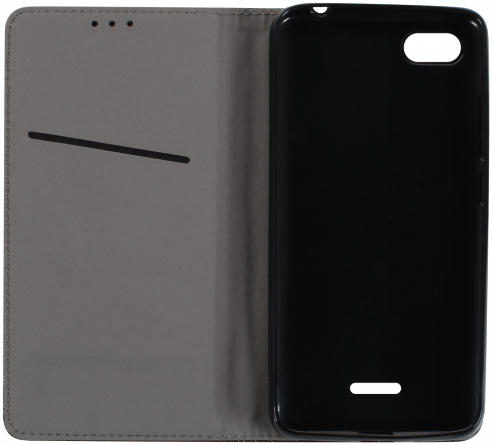 Xiaomi Redmi 6A oldalra nyíló flipes bőrtok rombusz mintás fekete