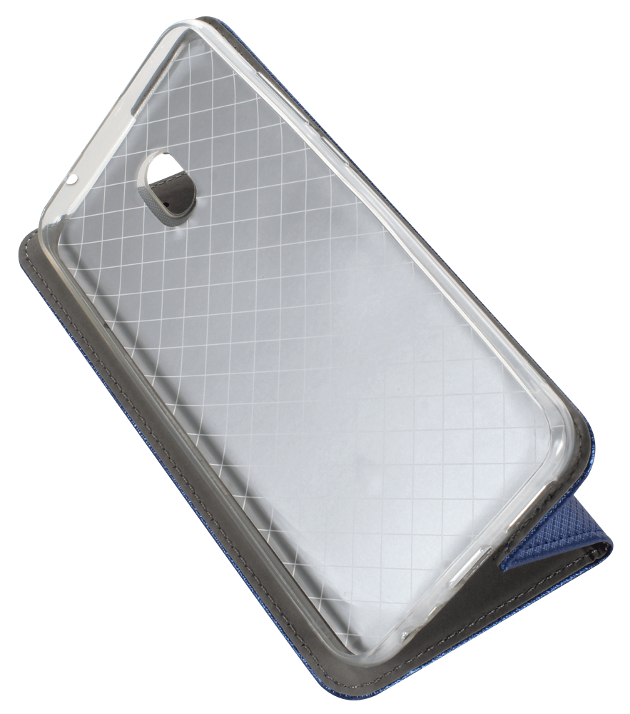 Xiaomi Redmi 8A oldalra nyíló flipes bőrtok rombusz mintás sötétkék