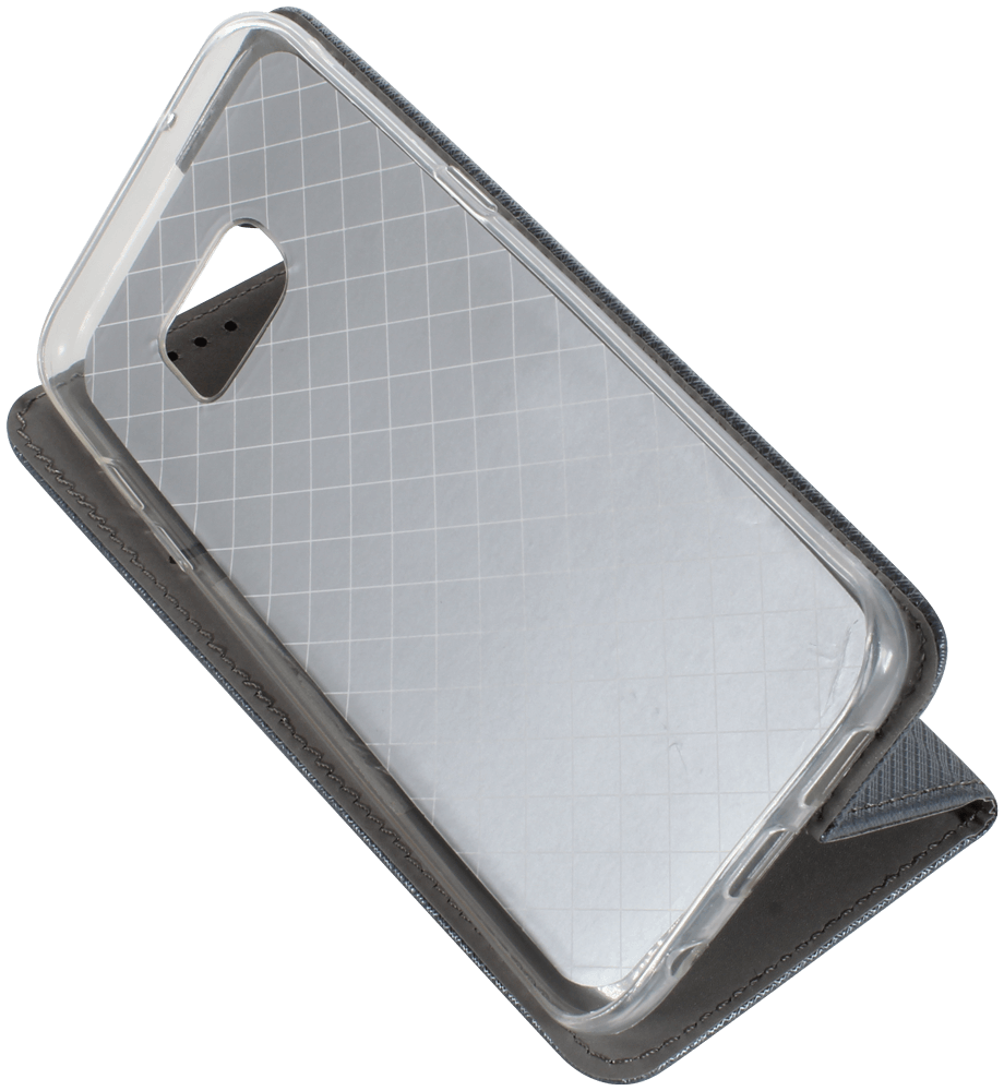 Samsung Galaxy S7 Edge (G935) oldalra nyíló flipes bőrtok rombusz mintás ezüst