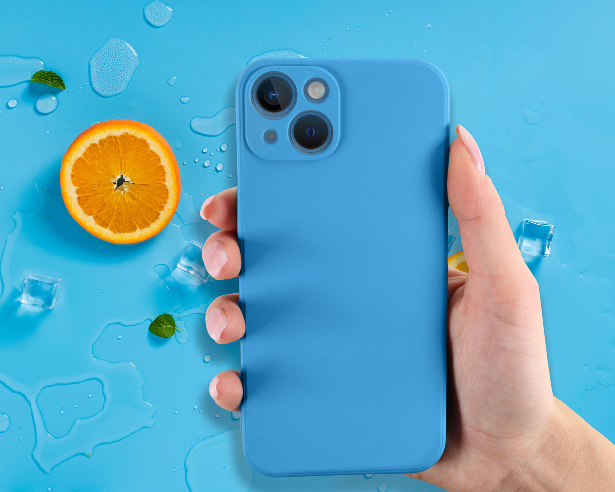 Samsung Galaxy A52 5G (SM-A526F) kemény hátlap gumírozott kameravédővel kék