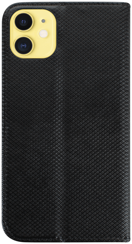 Apple iPhone 11 oldalra nyíló flipes bőrtok rombusz mintás fekete