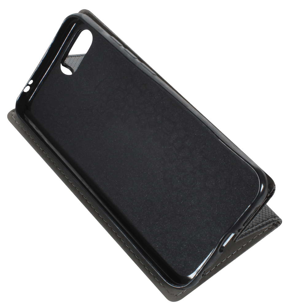 Huawei Honor 10 oldalra nyíló flipes bőrtok rombusz mintás fekete