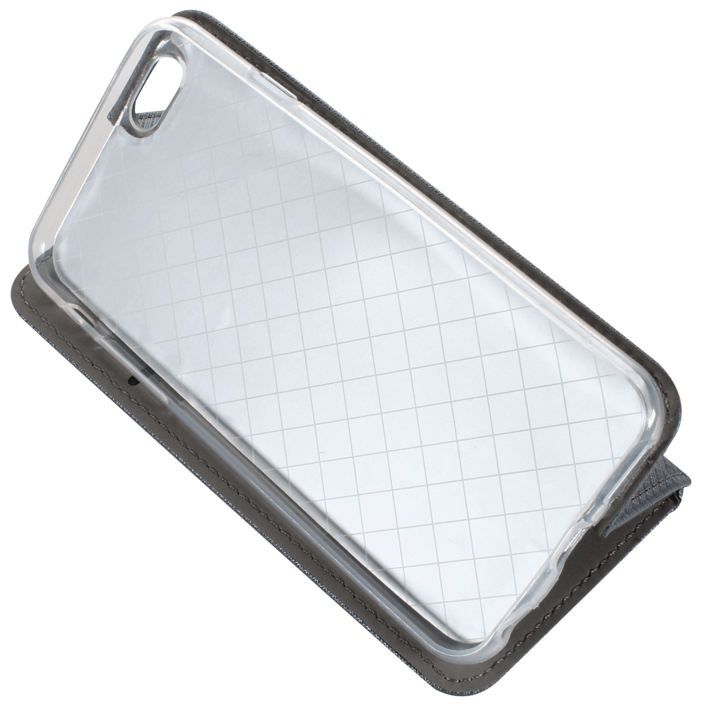 Apple iPhone 6S oldalra nyíló flipes bőrtok rombusz mintás ezüst