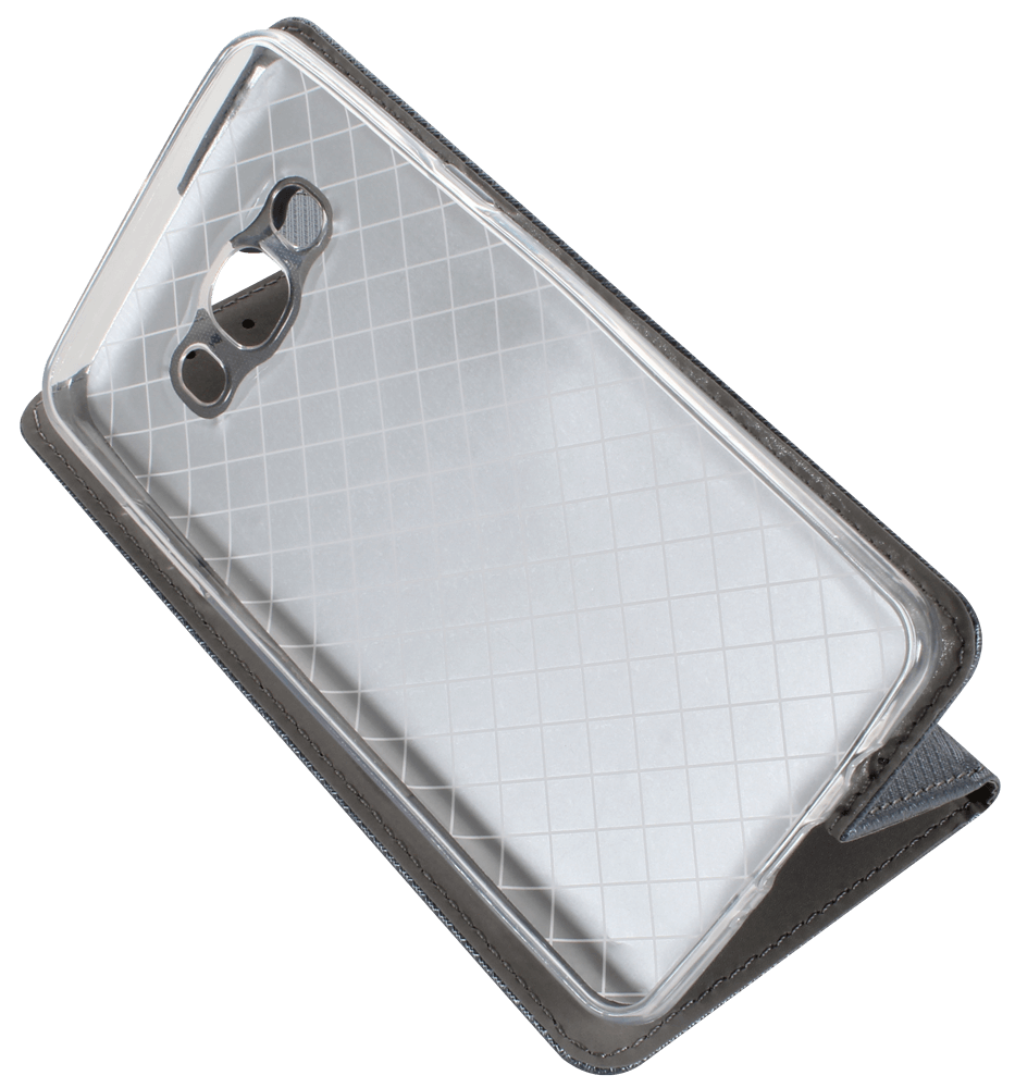 Samsung Galaxy J5 2016 (J510) oldalra nyíló flipes bőrtok rombusz mintás ezüst