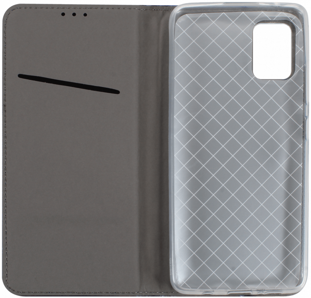 Samsung Galaxy A51 5G (SM-A516B) oldalra nyíló flipes bőrtok rombusz mintás sötétkék